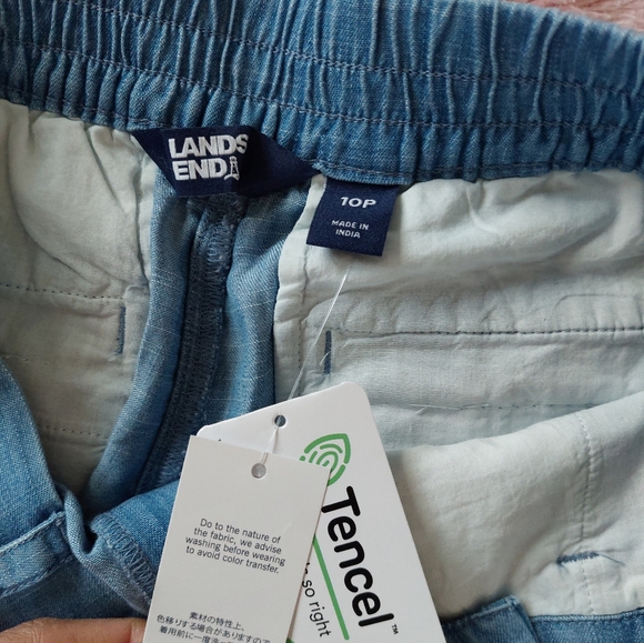 Land's End High Rise TENCEL Fiber Pleated Wide Leg Pants Size 10P NWT - Picture 6 of 10